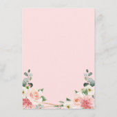 Blozend Roze Bloemige Gouden Geometrische Botanisc Informatiekaartje (Achterkant)