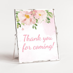 Blozend Roze Bloemige Lente Bedankt voor uw komst Poster