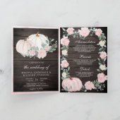 Blozend Roze Bloemige Pompoen QR Code Houten Bruil (Binnen)