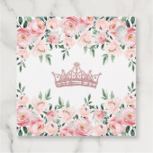 Blozend Roze Bloemige Quinceañera Dank Je Geschenk Bedankjes Labels (Achterkant)