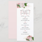 Blozend Roze Bloemrozen Wit 60e Verjaardag Menu (Voorkant / Achterkant)