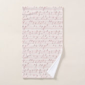 Blozend Roze Bruine Muzieknotities Bad Handdoek (Handdoek)