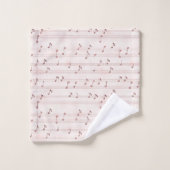 Blozend Roze Bruine Muzieknotities Bad Handdoek (Wasdoekje)