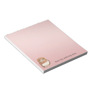 Blozend Roze Bruine Uil Tot Gauw Notitieblok