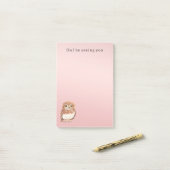 Blozend Roze Bruine Uil Tot Gauw Post-it® Notes (Op bureau)