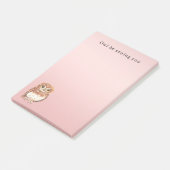 Blozend Roze Bruine Uil Tot Gauw Post-it® Notes (Schuin)