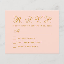Blozend Roze Budget RSVP Eenvoudige Calligraphy Ka