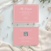 Blozend Roze Calligrafie Elegante Details RSVP Informatiekaartje