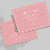 Blozend Roze Calligrafie Elegante Details RSVP Informatiekaartje