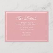 Blozend Roze Calligrafie Elegante Details RSVP Informatiekaartje (Voorkant)