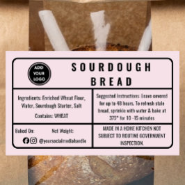 Blozend Roze Cottage Law Sourdough Brood Etiket