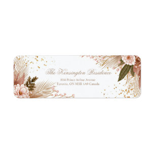Blozend Roze Dahlia Goud Stardust Botanisch Etiket