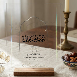 Blozend Roze Eid Mubarak Acryl Bord Elegant Islami