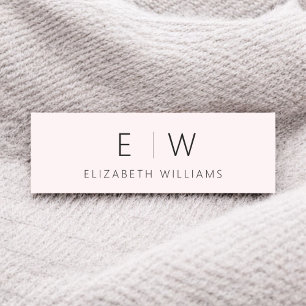 Blozend Roze Elegant Minimalistisch Monogram Naam Naamplaatje