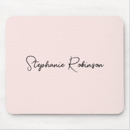 Blozend Roze Elegant Script Persoonlijk Monogram Muismat