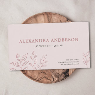 Blozend Roze Elegante Estheetica Visitekaartje