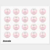 Blozend Roze Elegante Tiffany Verjaardag Bedankt Ronde Sticker (Vel)
