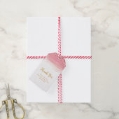 Blozend Roze en goud Cadeaulabel (Met Touw)