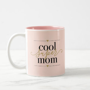 Blozend Roze en Goud Koele Super Moeder Modern Ele Tweekleurige Koffiemok