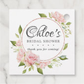 Blozend Roze en Gouden Kader Dank je Wel Bruidsfee Bedankjes Labels (Achterkant)