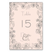 Blozend Roze en Grijs Bruiloft Kaart (Achterkant)