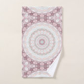 Blozend Roze en Mint Mandala Patroon Ontwerp Bad Handdoek (Handdoek)