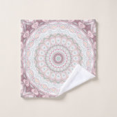 Blozend Roze en Mint Mandala Patroon Ontwerp Bad Handdoek (Wasdoekje)