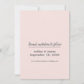 Blozend Roze Foto Moderne Script Sla de Datum op Save The Date (Achterkant)