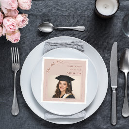 Blozend roze foto Ze heeft het gedaan Afstudeerfee Servet