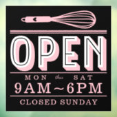 Blozend Roze Garde Openingsuren Bakkerij Bedrijf Z Raamsticker (Vel 3)