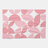 Blozend Roze Geometrisch Abstract Patroon Theedoek (Horizontaal)