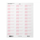 Blozend Roze Gingham Bloemenkroon Monogram Adres Etiket (Full Sheet)