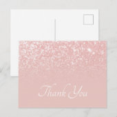 Blozend Roze Glitter Ombre Dank je wel Briefkaart (Voorkant / Achterkant)
