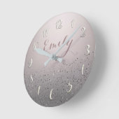 Blozend Roze Glitterend Fonkelende Glans Ronde Klok (Hoek)