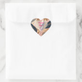 Blozend Roze Goud Moderne Boho Bladeren Collectie Hart Sticker (Tas)