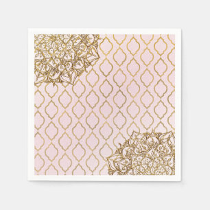 Blozend Roze & Goud Morokkaanse Arabische Nacht Hu Servet
