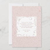 Blozend Roze Goud Nep Glitters Afstudeer Bedankt Aankondiging (Achterkant)
