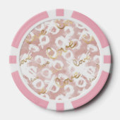 Blozend Roze Goud Wit XOXO Liefde Poker Chips (Voorkant)