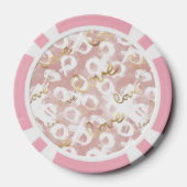 Blozend Roze Goud Wit XOXO Liefde Poker Chips (Achterkant)