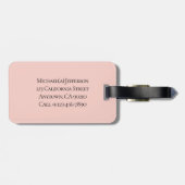 Blozend Roze Goud Zwart Wit Streep Modern Chic Bagagelabel (Achterkant horizontaal)