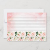 Blozend Roze Gouden Bloem Bruiloft Recept Kaarten (Achterkant)