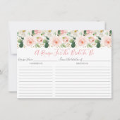 Blozend Roze Gouden Bloem Bruiloft Recept Kaarten (Voorkant)