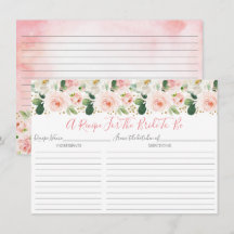 Blozend Roze Gouden Bloem Bruiloft Recept Kaarten