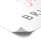 Blozend Roze Gouden Bloemachtige Bruidscadeau Ontv Poster (Hoek)