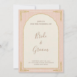 Blozend Roze Gouden Geschulpte Gebogen Gestreepte  Kaart