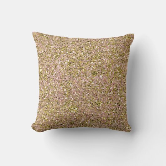 Blozend Roze & Gouden Glam Glitters Schitter Meisj Kussen (Voorkant)