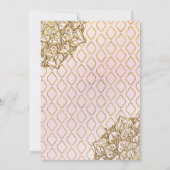 Blozend Roze Gouden Marokkaanse Arabische Nachten  Kaart (Achterkant)