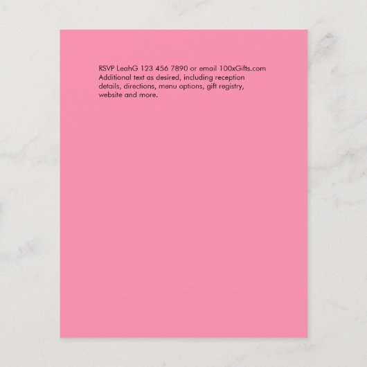 Blozend Roze Gouden Moderne BUDGET Trouw Uitnodigi (Achterkant)