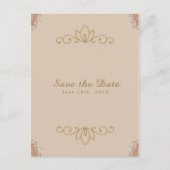 Blozend Roze & Gouden Parel Elegante Chic Bewaar d Aankondigingskaart (Voorkant)