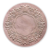 Blozend Roze Gouden Sierlijst Keramische Knop (Voorkant)